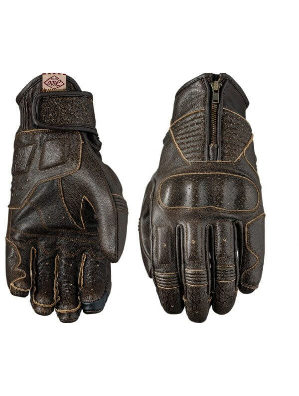 Acheter - Gant Moto Cuir, Marron, Vente Equipement Vintage Biker