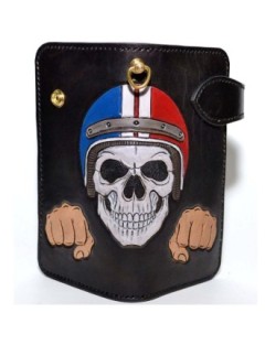 Biker Bleu Blanc Rouge Porte Feuille Motard