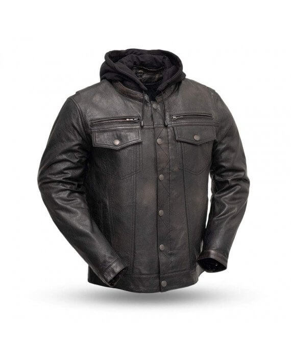 Blouson Moto Biker Capuche Zolki