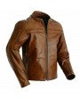 Cuir Surpiquage Moto Marron Zolki