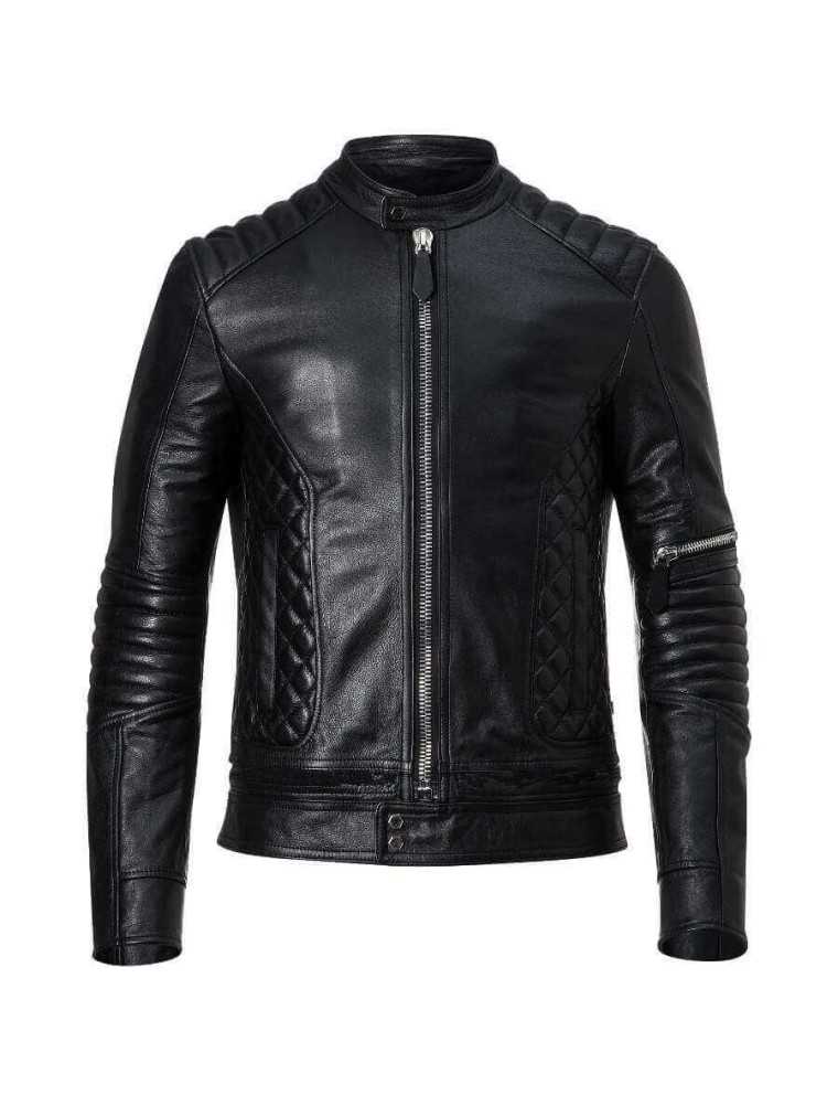Blouson Moto Homme Cuir Moto Fashion Zolki