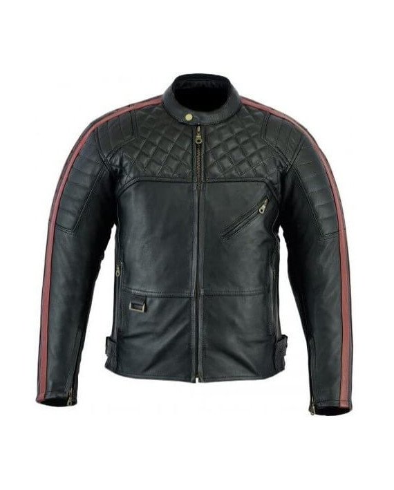 Blouson Moto Cuir Homme Samourai Noir Zolki