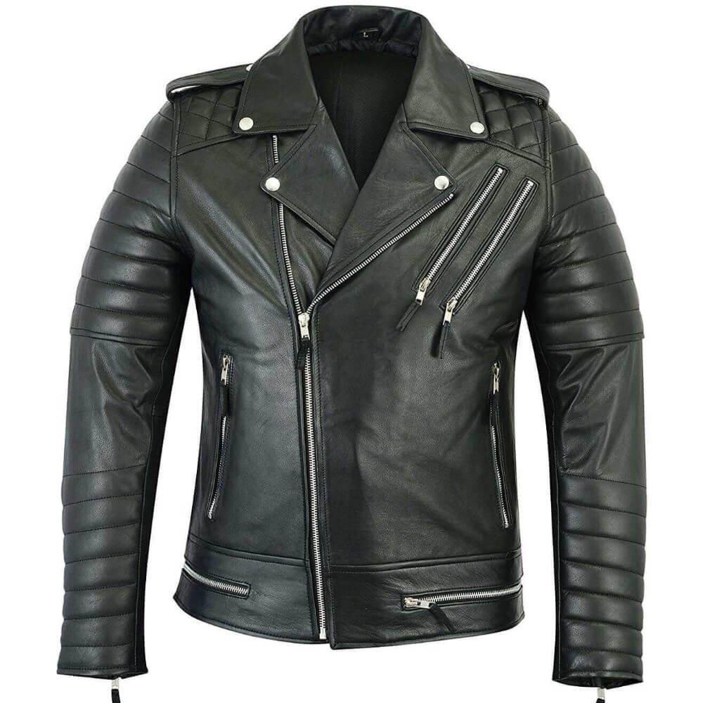 Blouson Moto Cuir Vintage Homme Jpg