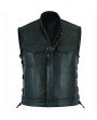 Boléro Cuir Biker SOA Lacets Noir Zolki