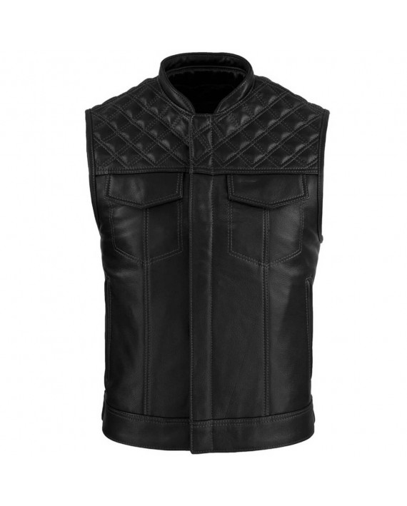 Cut SOA Personnalisé, Gilet Cuir, Noir, Bleu, Rouge, Blanc, HD Style