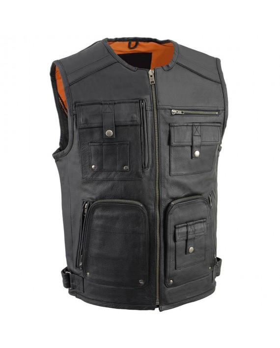 gilet cuire moto