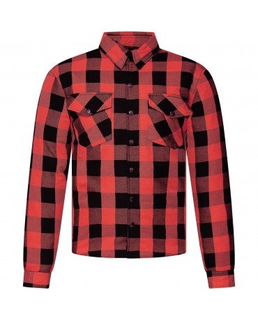 Chemise Kevlar Moto Lumberjack Rouge