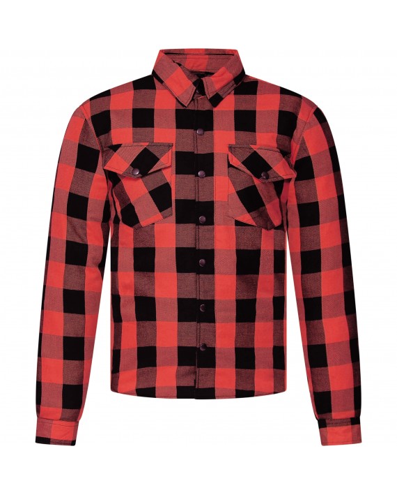 Chemise Kevlar Moto Lumberjack Rouge