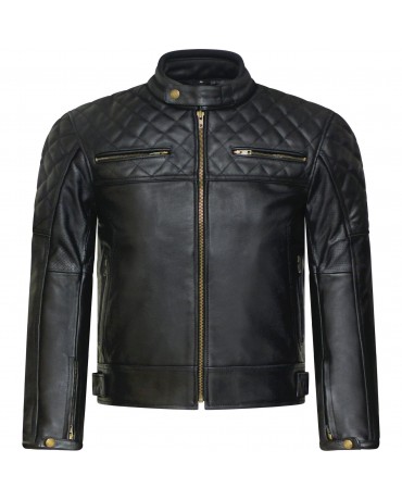 Blouson Moto Cuir Noir Zolki