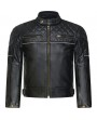 Blouson Moto Cuir Réfléchissant 3M