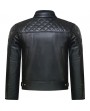 Blouson Moto Cuir Noir Matelassé