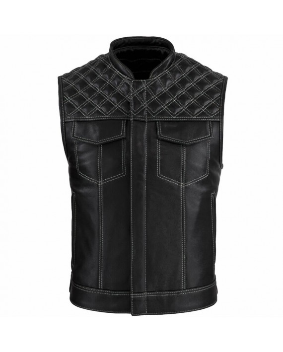 gilet cuir moto custom