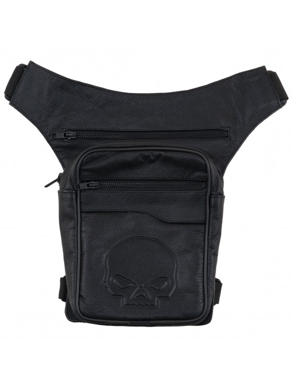 Vente Pochette Moto Harley, Sacoche Skull, Jambes Cuir Noir, Pas Cher