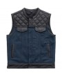 Gilet Moto Cuir et Jeans Bleu