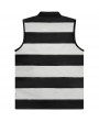 Gilet Moto Bagnard Cuir Blanc Noir