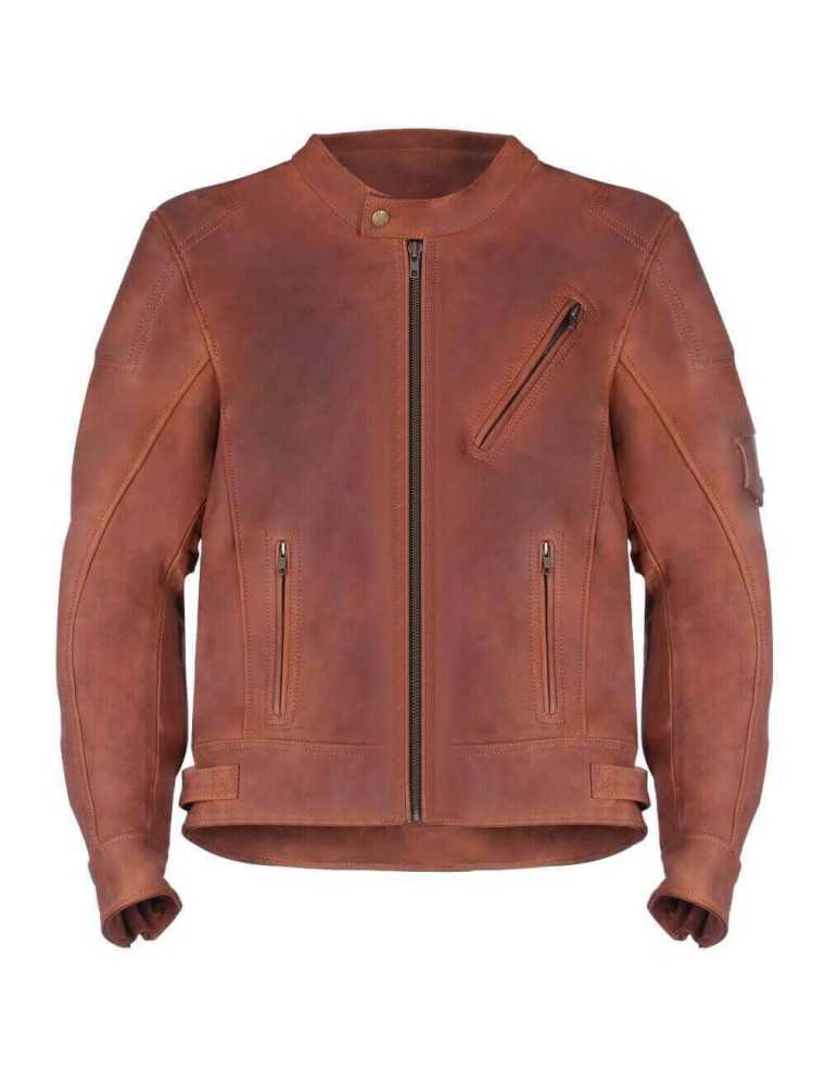 Blouson Moto Marron Cuir Zolki