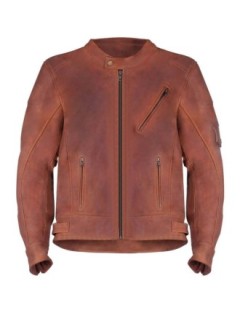 Blouson Moto Marron Cuir Zolki