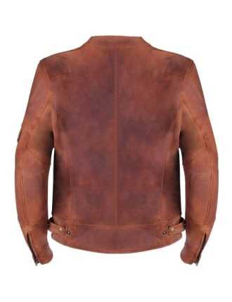 Blouson Moto Marron Cuir Zolki