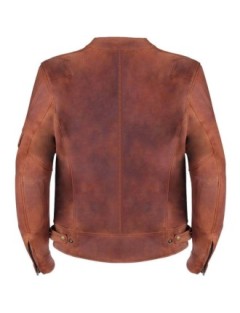 Blouson Moto Marron Cuir Zolki