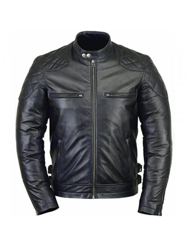 gilet cuir noir homme