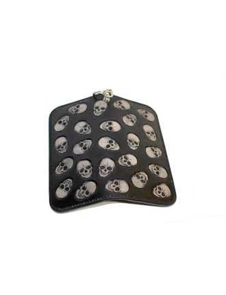 Sacoche Cuir Fourche Motard Noir Pleine Fleur