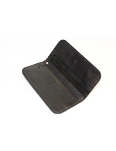 Sacoche Cuir Fourche Motard Noir Pleine Fleur