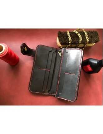 Sacoche Cuir Fourche Noir Western Sangles Custom