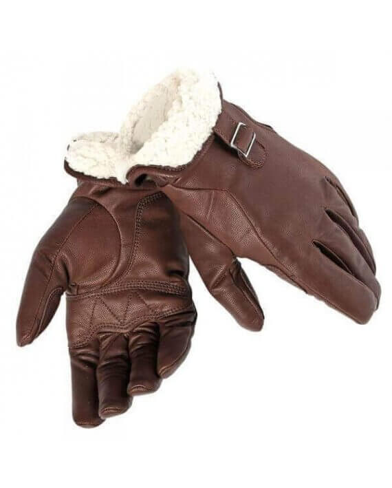 Acheter Gant Moto, Vintage Marron, Fourrure Cuir, Homme, Biker Rétro