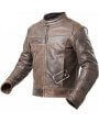 Blouson Moto Cuir Marron Homme 