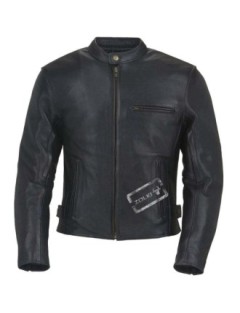 Blouson Moto Cuir Noir Sobre