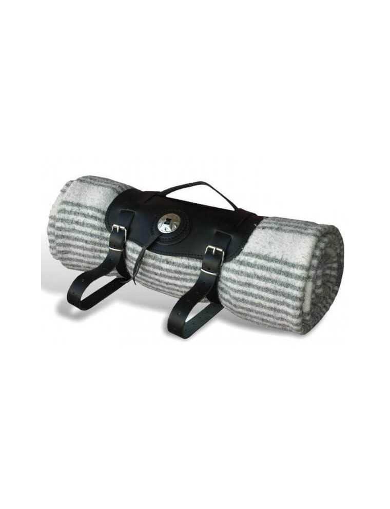 Sacoche Cuir Fourche Sangle Motard Noir