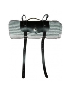 Sacoche Cuir Fourche Sangle Motard Noir