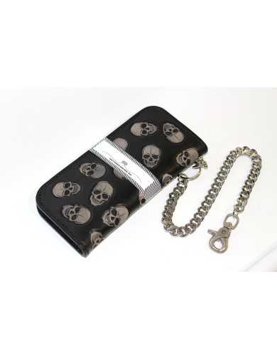 Sacoche Cuir Fourche Motard Noir Pleine Fleur