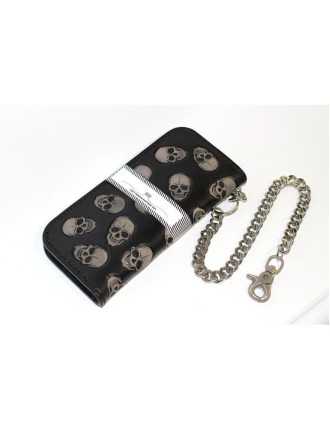 Sacoche Cuir Fourche Motard Noir Pleine Fleur