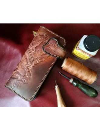 Sacoche Cuir Fourche Noir Harley Custom