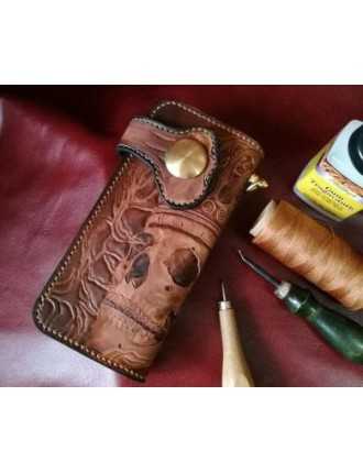 Sacoche Cuir Fourche Noir Harley Custom