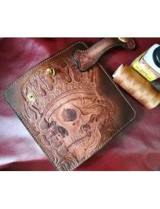 Sacoche Cuir Fourche Noir Harley Custom