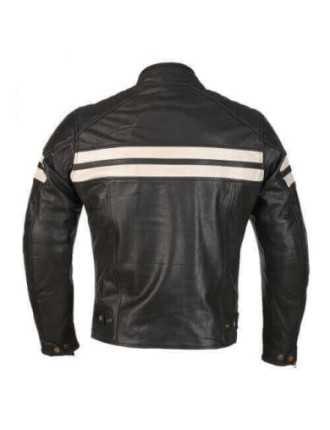Blouson Moto Homme Vintage Noir Blanc