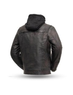 Blouson Moto Cuir Capuche Zolki