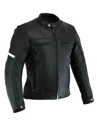 Blouson Vintage Moto Cuir Vieilli Gris
