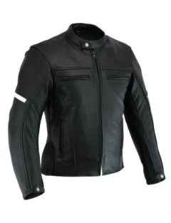 Blouson Vintage Moto Cuir Vieilli Gris