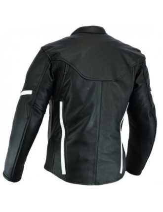 Blouson Vintage Moto Cuir Vieilli Gris