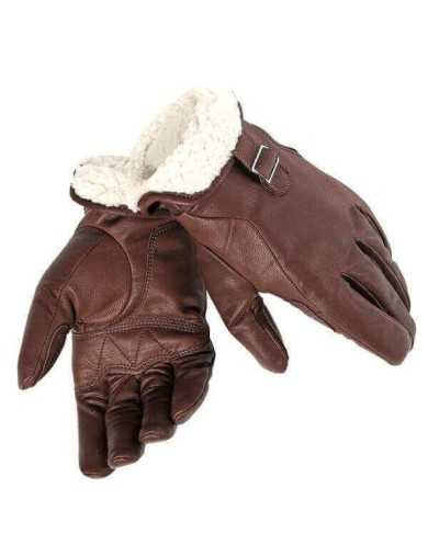 Gant Moto Cuir Kevlar Marron