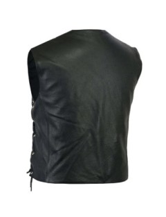 Boléro Cuir Moto Gilet Lacets