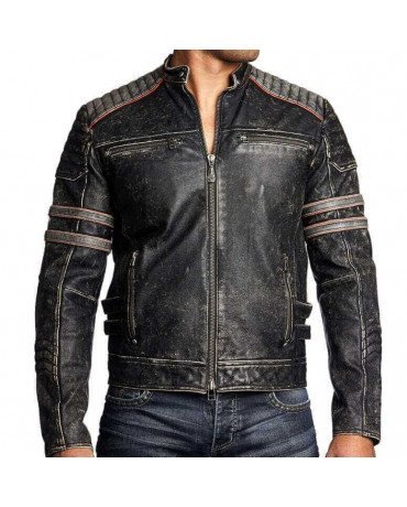 azaz Blouson Moto Homme Vintage Avec Poches Veste Homme Hiver Manteau Homme  Hiver Chaud Mode Veste Homme Mi Saison Coupe-Vent Veste D'extérieur Pour