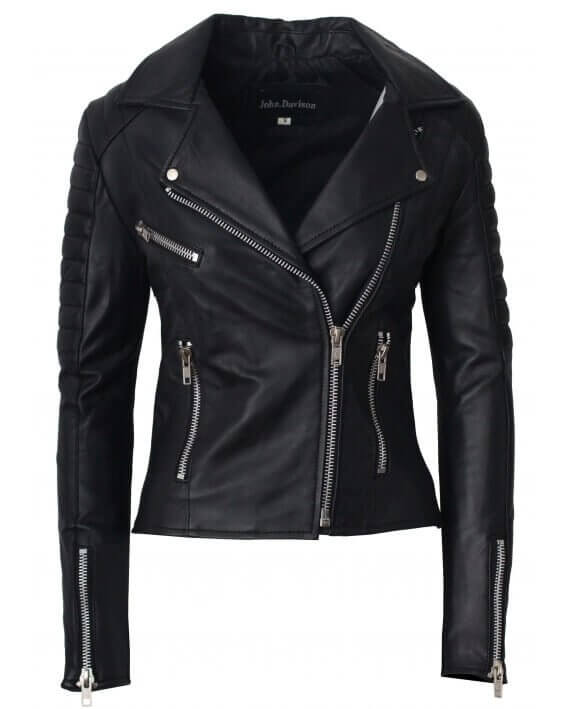 Perfecto cuir femme - Perfecto en cuir agneau noir pour femme- - Fermeture zippée - Col typique perfecto - 2 poches extérieures zippées - Longs zips aux poignets - Tissu intérieur: polyester ton sur ton. Pays de fabrication. Turquie. Notre conseil taille.
