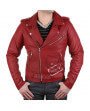 Blouson Perfecto Rouge Homme Zolki