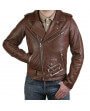 Blouson Perfecto Cuir Cognac Homme Zolki