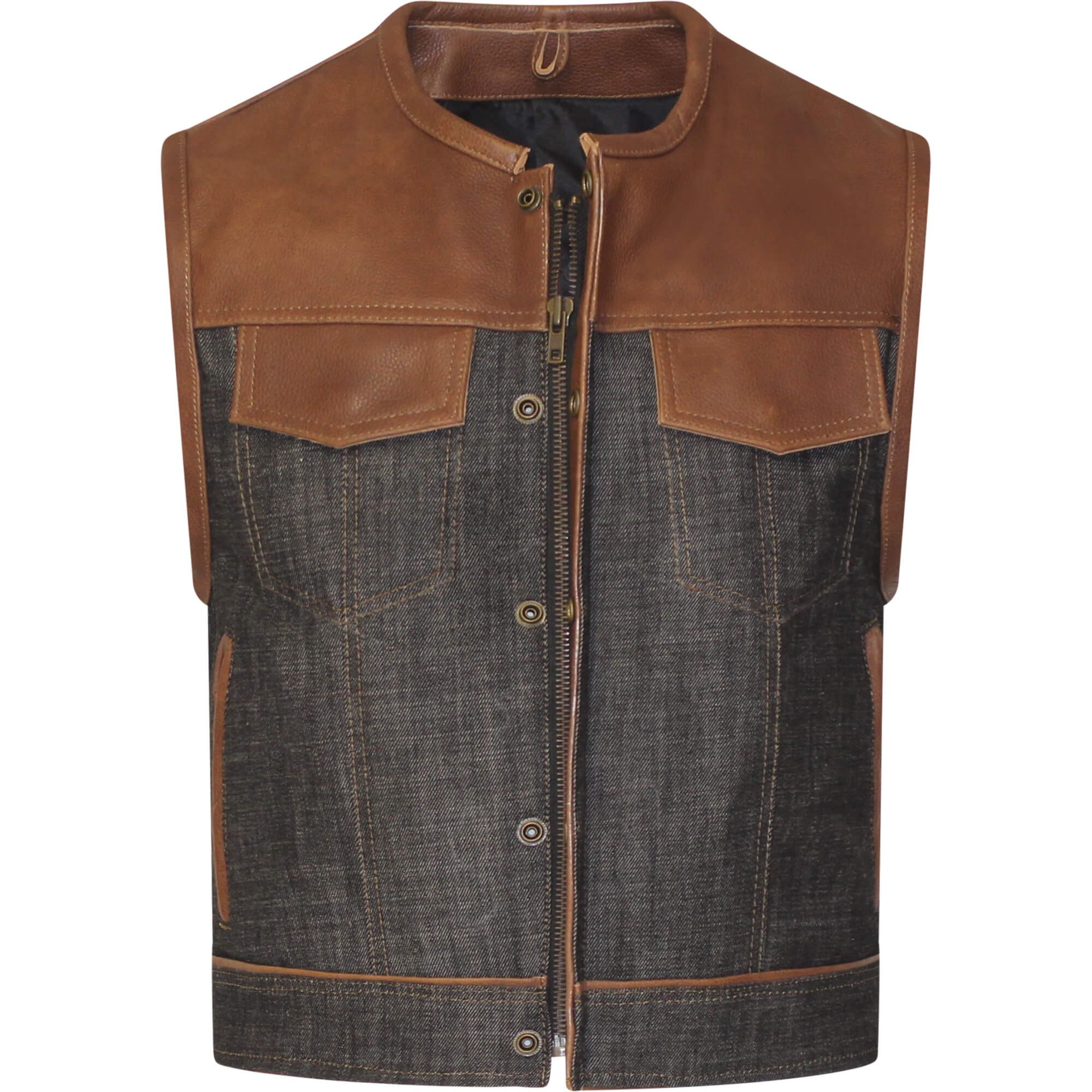 Rocker Gilet Capot en Cuir Biker Veste Moto Veste en Cuir Veste Gilet