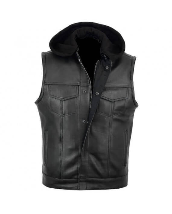 gilet cuir homme biker